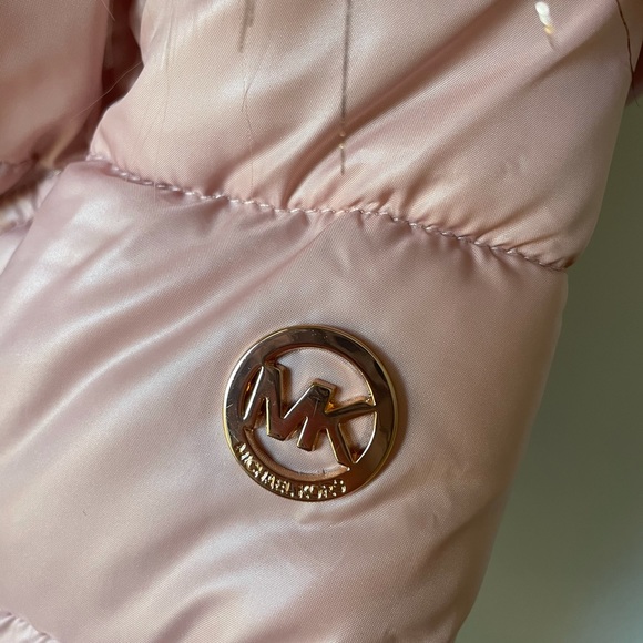 Toddler Girls Michael Kors Dusty Pink Puffer Jacket 3T - Picture 6 of 8